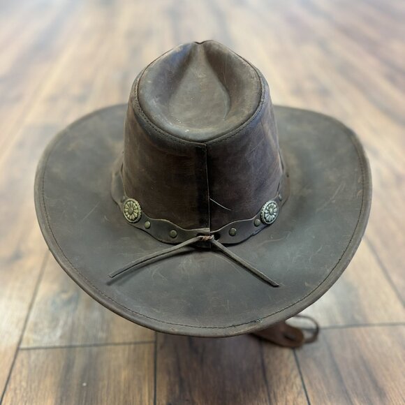 Wide Leather Cowboy/ Cowgirl Western Hat main image 9